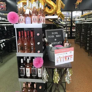 a display of bottles of wine