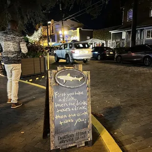 a sign for a restaurant