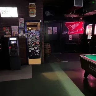 Back of bar, bathrooms