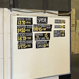 Specials a few months ago