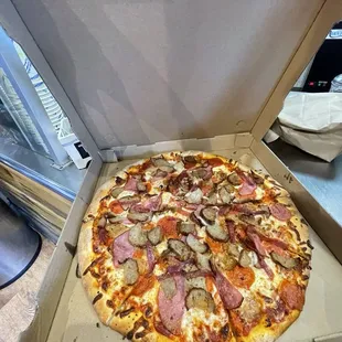 Meatlovers. One of their many speciality pizzas