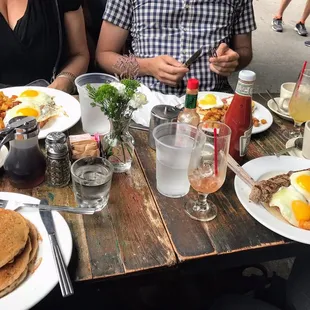 Pancakes, eggs, steak.  You *can* have it all!