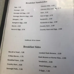 menu