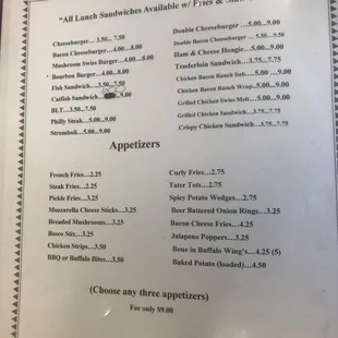 menu