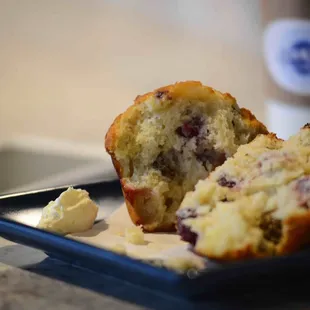 a muffin with a bite taken out of it