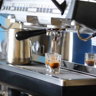 a espressor being filled with coffee