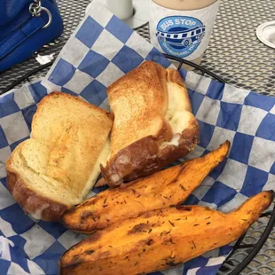 The artisan cheese with sweet potatoes and an iced chai. Seriously the most amazing grilled cheese I've ever had!