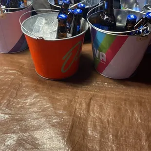Buckets of beers