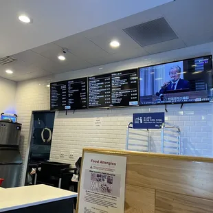 a tv screen and menus