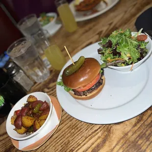Turkey Burger and Side Home Fries