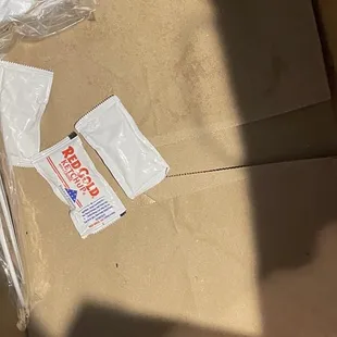 the shadow of a person on a box