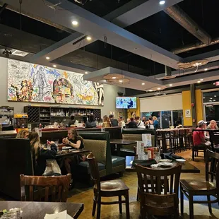 Dining room with the bar near the back wall