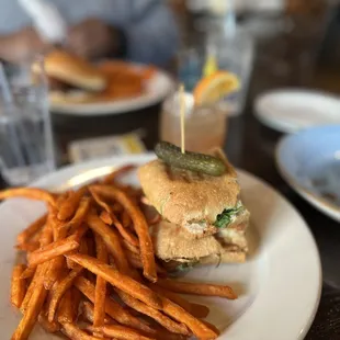 Grilled Cheese Panini sweet potato fries