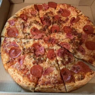 Meat lovers, looks a little shy go almost $16.00.