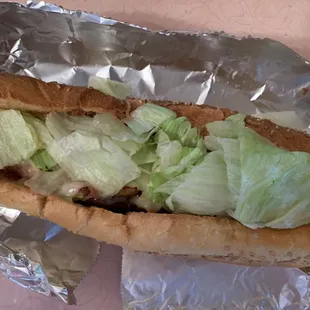 Pizza steak and cheese sub