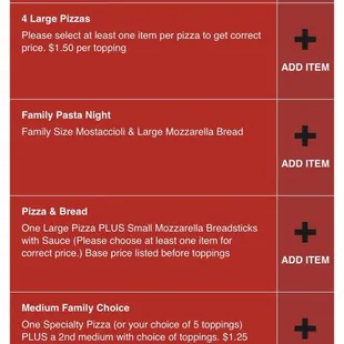 From their website, ordered this and then was told the 2nd pizza which is two toppings was an additional $18.00