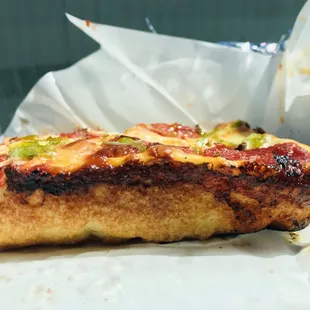Detroit Deep Dish!! $1.89 per slice, but of course I had a BOGO Free Coupon! 2 fresh slices for only $1.89!