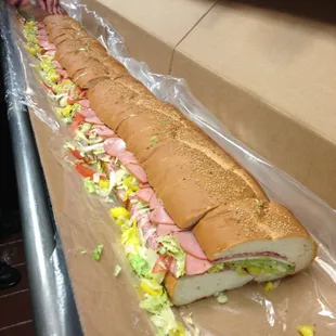 6 foot party sub, it didn&apos;t last long.
