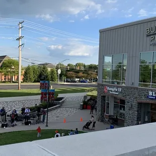 A jazz band sets up to entertain a crowd in the shopping center&apos;s gathering area. If you&apos;re out in the roof, you may get a musical treat.