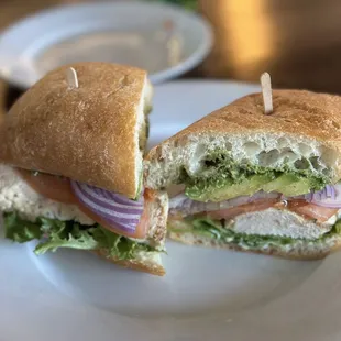 Tuscan Chicken Sandwich.  No sides included.