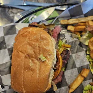 What's left of my BMI filet Sammy, look how medium cook is!!