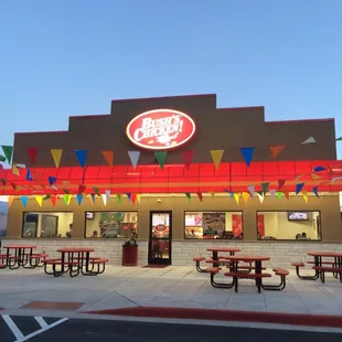 the front of the restaurant