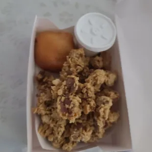a bowl of food with an egg