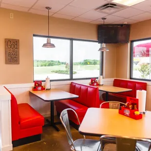 the inside of a restaurant