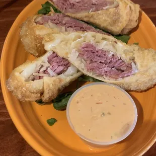 Ruben Reuben Egg Rolls