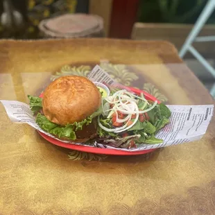 a plate of food on a table