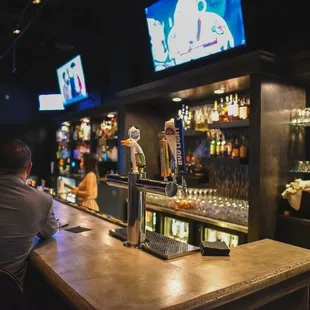 a man sitting at the bar
