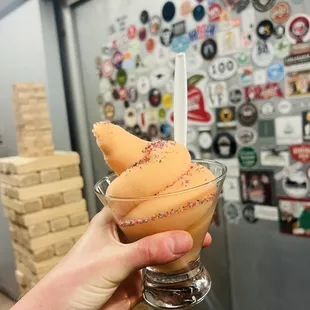 Mango passion fruit soft serve cider