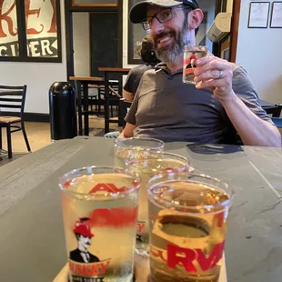 My hubby and our flight of cider