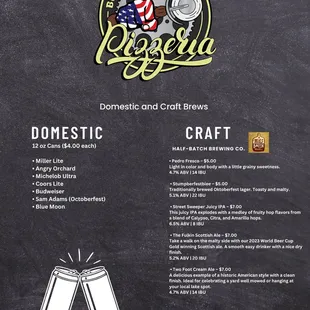 Beer menu