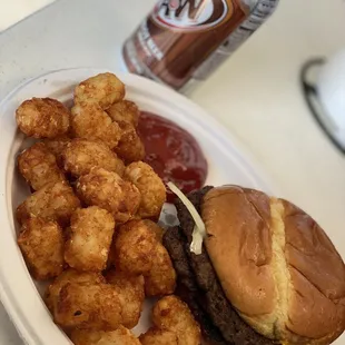 Double cheese with tots!