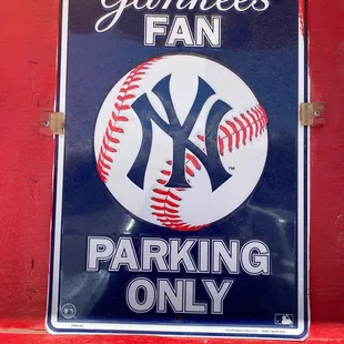 The one reserved spot for the approximately 4 Yankee fans in doo-dah at a great burger joint!