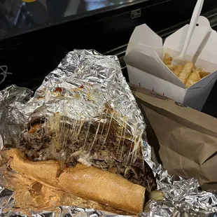 a sandwich and french fries