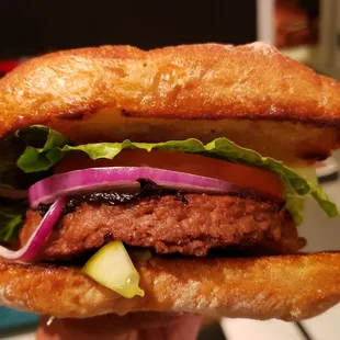 Vegan burger ($13). Just a Beyond Burger on ciabatta, but that's fine.