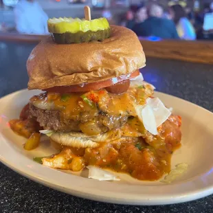 Crawfish Etouffee Burger