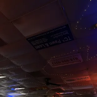 the ceiling of a restaurant