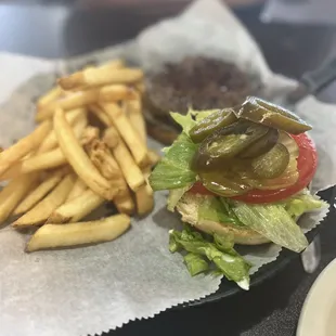 1/3 pound hamburger and fries