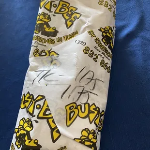 a bag of chips on a blue tablecloth