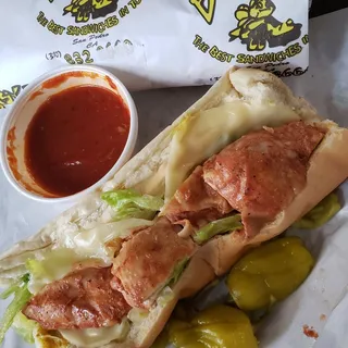 BBQ Chicken with Cheese Sandwich