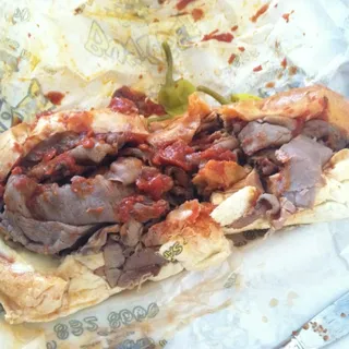 Roast Beef Dip with Cheese Sandwich