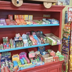 a display of candy and pop