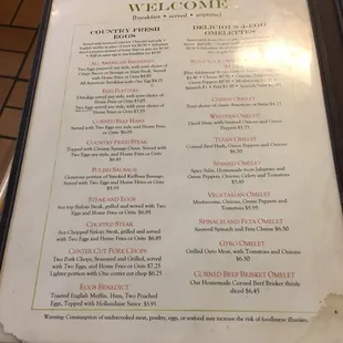 menu