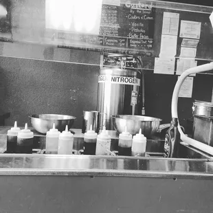 a variety of condiments