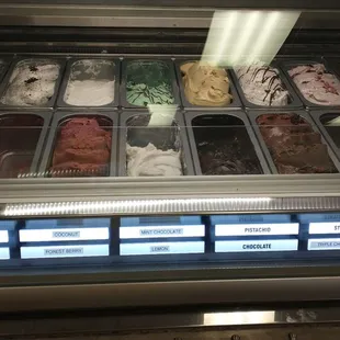 Ice cream choices at Busy Boy Cafe