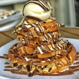 food, waffles