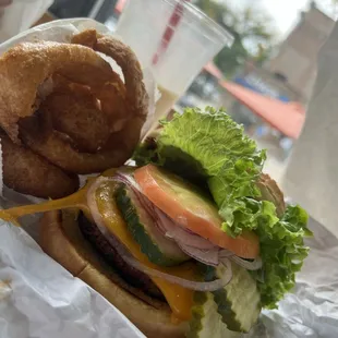 Busy Burger &amp; Onion Rings